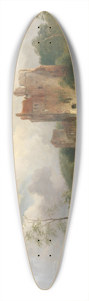 Wijnand Nuijen - River Landscape with Ruin 39.3 inch art pintail longboard deck Wijnand Nuijen - River Landscape with Ruin 39.3 inch art pintail longboard deck