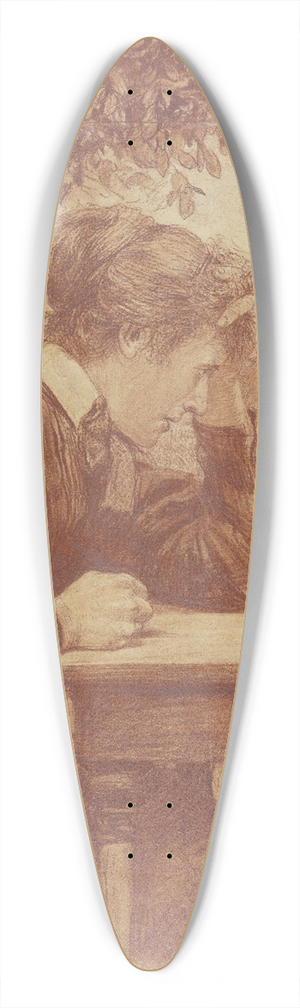 Wilhelm Altheim - An einem Gartentisch sitzende Frau 39.3 inch art pintail longboard deck