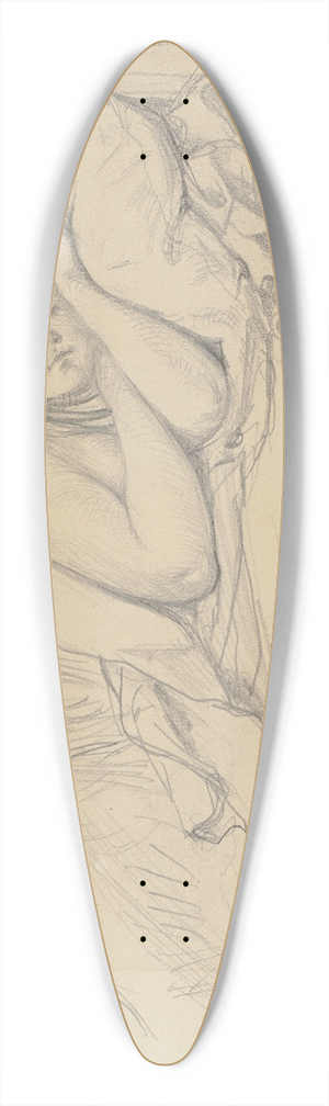 Wilhelm Amandus Beer - Resting girl 39.3 inch art pintail longboard deck