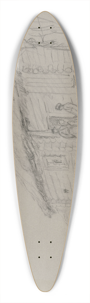 Wilhelm Amandus Beer - Russian block house 39.3 inch art pintail longboard deck
