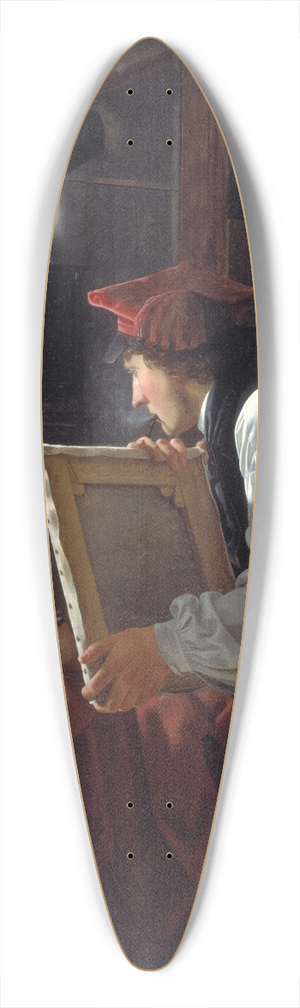 Wilhelm Bendz - A Young Artist (Ditlev Blunck) Examining a Sketch in a Mirror 39.3 inch art pintail longboard deck