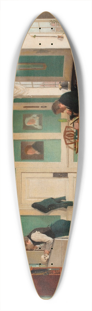Wilhelm Bendz - Interior from Amaliegade. Captain Carl Ludvig Bendz standing and Dr. Jacob Christian Bendz seated 39.3 inch art pintail longboard deck
