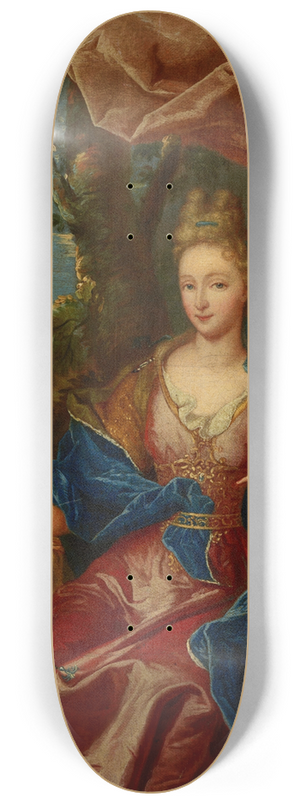 After Hyacinthe Rigaud - Portrait of Margravine Catherine de Besenval ne Bieliska 8.25 inch art skate deck After Hyacinthe Rigaud - Portrait of Margravine Catherine de Besenval ne Bieliska 8.25 inch art skate deck