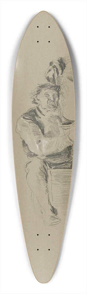 Wilhelm Busch - Betrunkener, umgekippt am Boden liegend 39.3 inch art pintail longboard deck