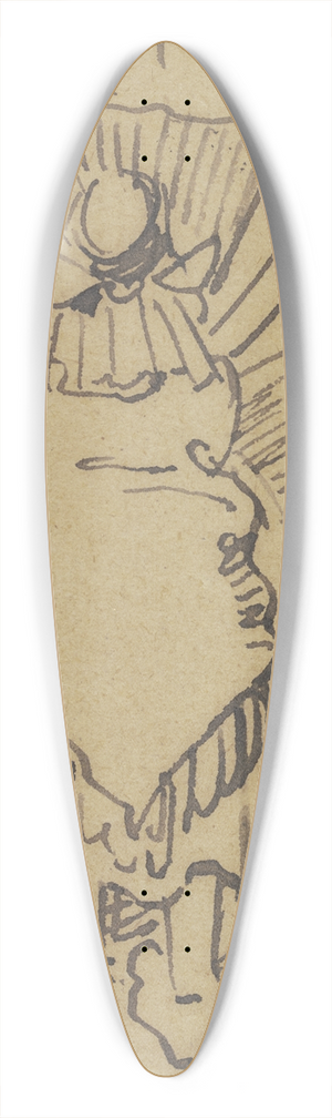 Wilhelm Busch - Frau Knopp verschliet einem Vorhang 39.3 inch art pintail longboard deck