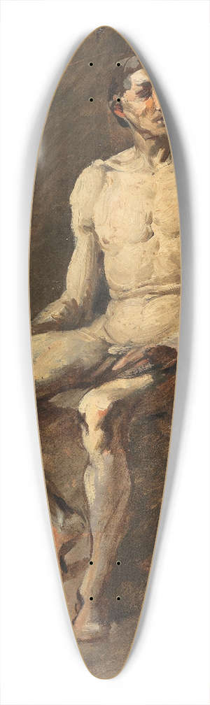 Wilhelm Busch - Sitzender mnnlicher Akt 39.3 inch art pintail longboard deck