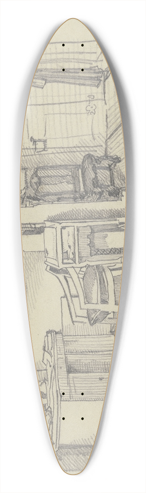 Wilhelm Busch - Zimmer mit Schreibtisch, Stehpult und Bcherregalen 39.3 inch art pintail longboard deck