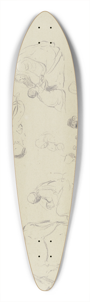 Wilhelm Gentz - Studienblatt; Szenen aus gypten 39.3 inch art pintail longboard deck Wilhelm Gentz - Studienblatt; Szenen aus gypten 39.3 inch art pintail longboard deck