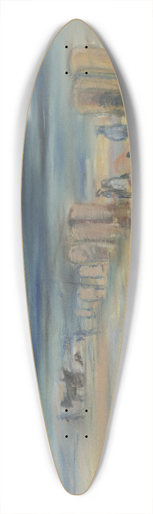 Wilhelm Gutmann - Beach in Katwijk 39.3 inch art pintail longboard deck