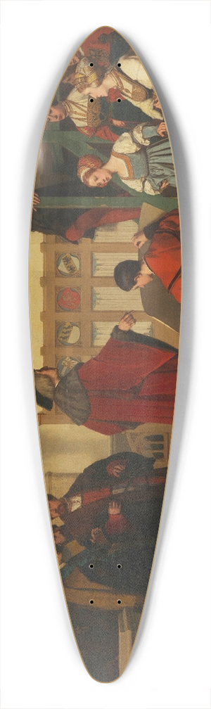Wilhelm Koller - Albrecht Drer is visited by Emperor Maximilian at work 39.3 inch art pintail longboard deck Wilhelm Koller - Albrecht Drer is visited by Emperor Maximilian at work 39.3 inch art pintail longboard deck