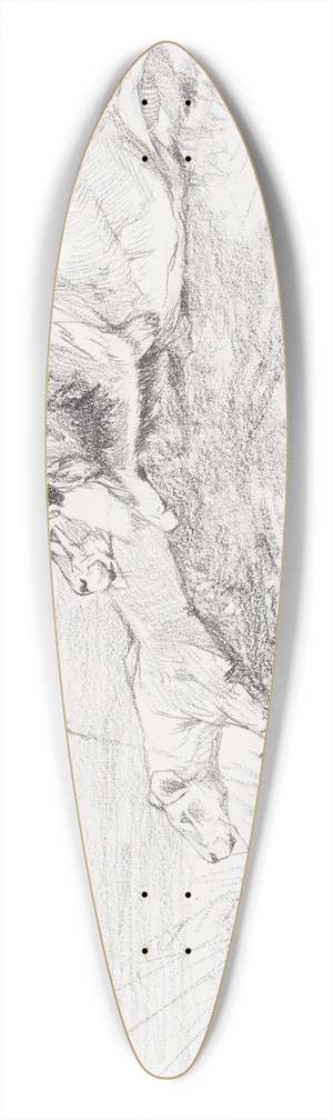 Wilhelm Kuhnert - Lwen auf der Lauer 39.3 inch art pintail longboard deck
