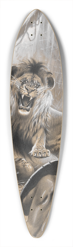 Wilhelm Kuhnert - Lwenjagd 39.3 inch art pintail longboard deck
