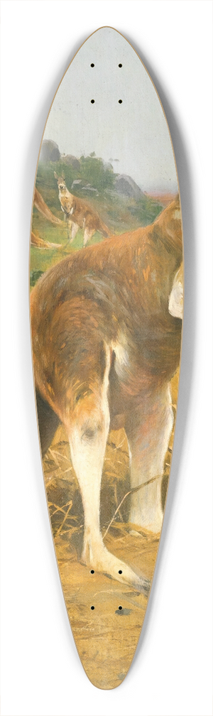 Wilhelm Kuhnert - Red Kangaroos In The Outback 39.3 inch art pintail longboard deck