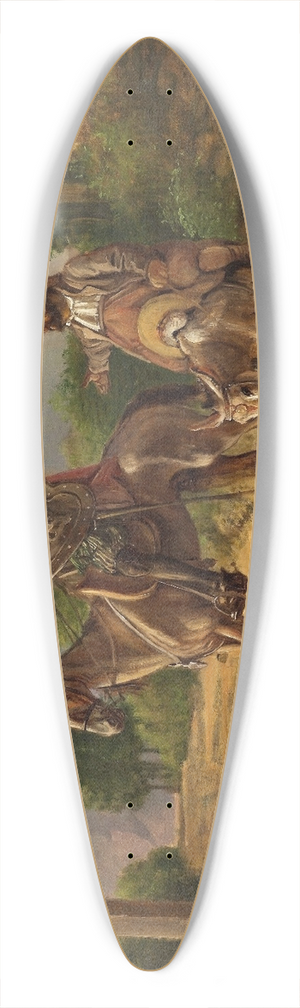 Wilhelm Marstrand - Don Quixote and Sancho Panza at a crossroad 39.3 inch art pintail longboard deck Wilhelm Marstrand - Don Quixote and Sancho Panza at a crossroad 39.3 inch art pintail longboard deck