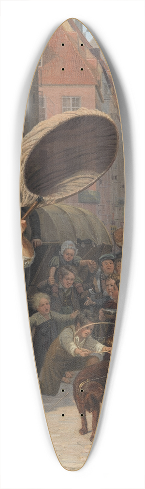 Wilhelm Marstrand - Street Scene in the Dogdays 39.3 inch art pintail longboard deck Wilhelm Marstrand - Street Scene in the Dogdays 39.3 inch art pintail longboard deck