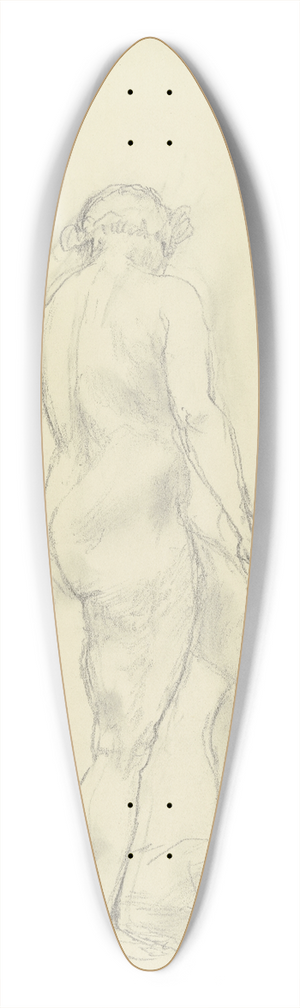 Wilhelm Rietschel - Stehender weiblicher Akt nach rechts, den Oberkrper vom Betrachter abgewandt, den linken Fu auf einer Erhebung abstellend 39.3 inch art pintail longboard deck