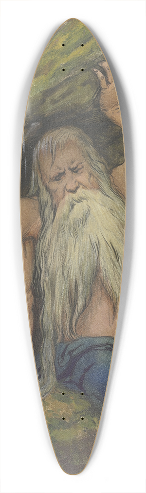 Wilhelm Ss - River god at a waterfall 39.3 inch art pintail longboard deck