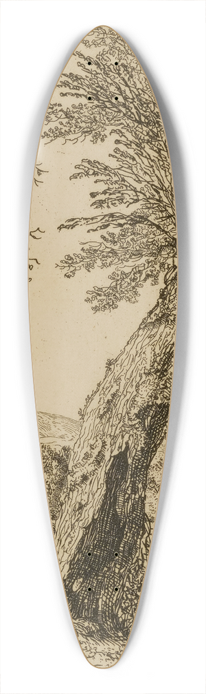 Wilhelm von Bemmel - Landscape with Willow 39.3 inch art pintail longboard deck