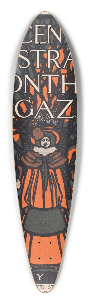 Will Bradley - The century illustrated monthly magazine, New Years 39.3 inch art pintail longboard deck