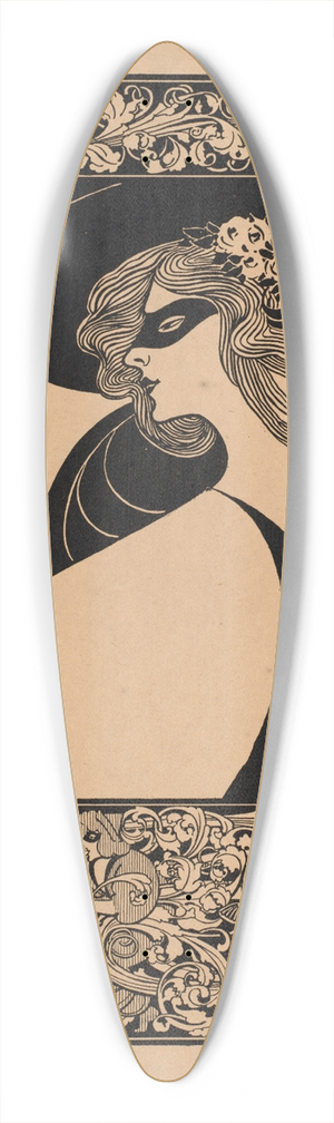 Will Bradley - Two masked women 39.3 inch art pintail longboard deck