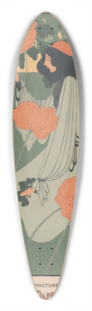 Will Bradley - Whitings ledger papers 39.3 inch art pintail longboard deck