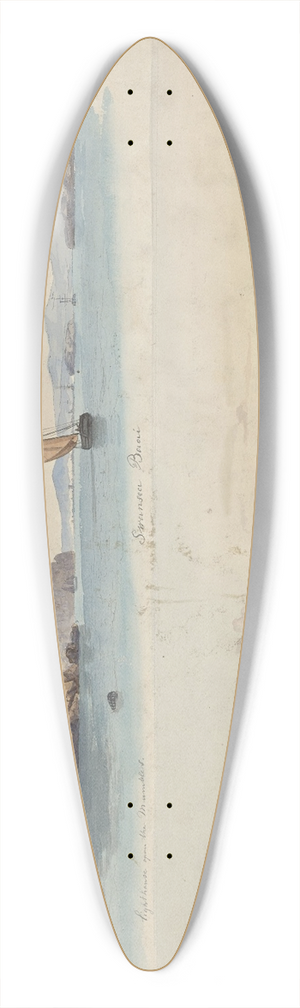 Willem Gruyter jr - Twee Engelse kustgezichten; Swansea Baai en Bristols Kanaal 39.3 inch art pintail longboard deck