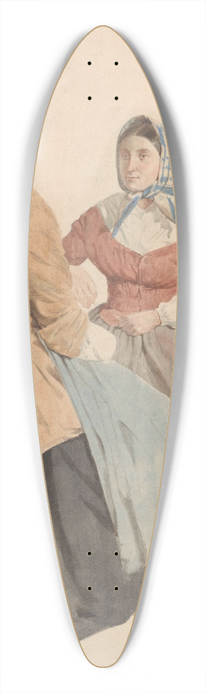 Willem Hendrik Schmidt - Twee zittende vrouwen met een kruik 39.3 inch art pintail longboard deck Willem Hendrik Schmidt - Twee zittende vrouwen met een kruik 39.3 inch art pintail longboard deck