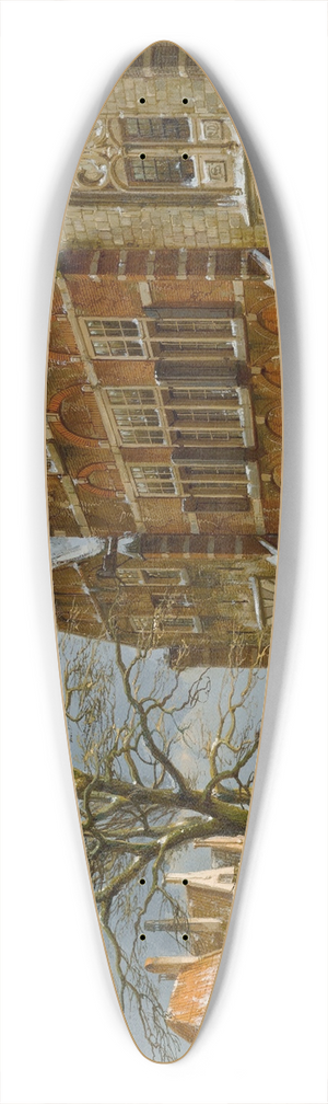 Willem Koekkoek - Winter Street Scene, Oudewater 39.3 inch art pintail longboard deck
