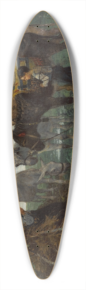 Willem Maris - Boys herding donkeys 39.3 inch art pintail longboard deck