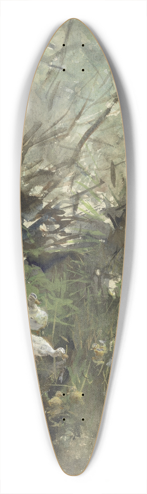 Willem Maris - Eenden onder wilgen 39.3 inch art pintail longboard deck