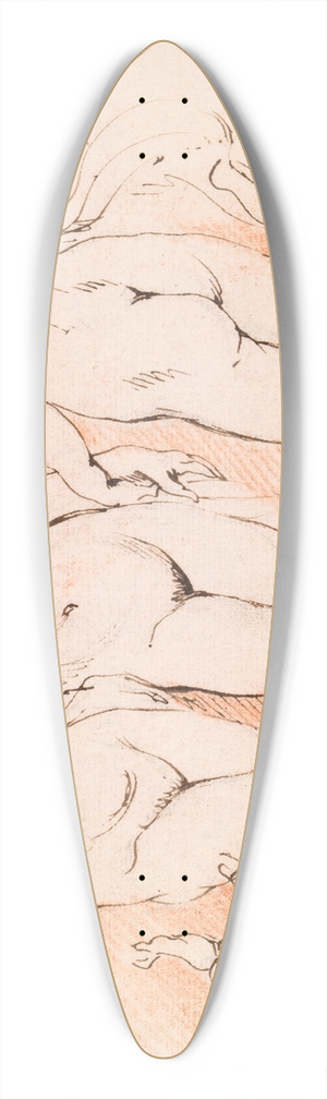 Willem Panneels - The Three Graces 39.3 inch art pintail longboard deck