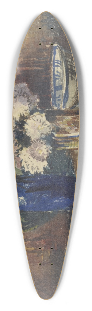 Willem Roelofs II - Stilleven met blauwe fles en vaas met bloemen 39.3 inch art pintail longboard deck