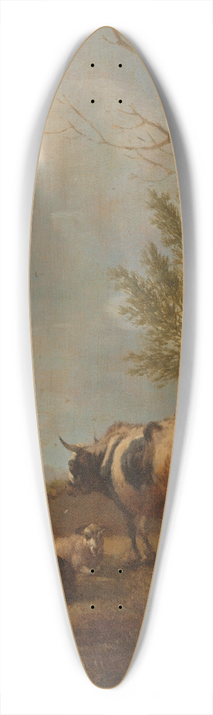 Willem Romeyn - Landscape with Animals 39.3 inch art pintail longboard deck