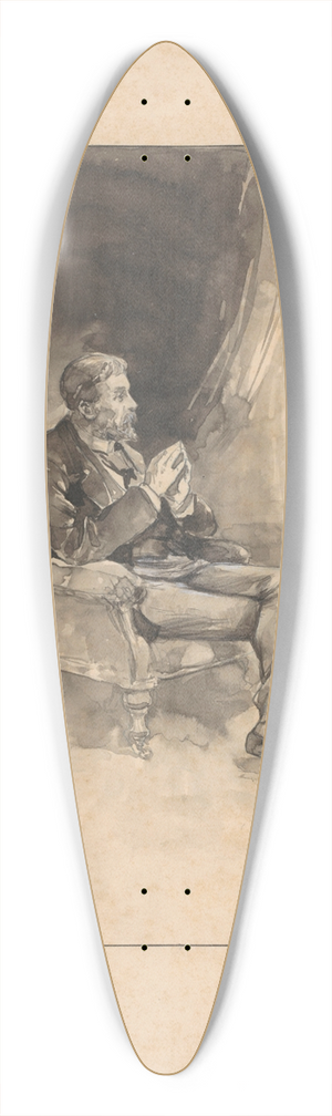 Willem Wenckebach - Mijmerende man in een leunstoel 39.3 inch art pintail longboard deck