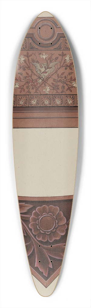 William A. Kropp - Inlaid Wood Panel 39.3 inch art pintail longboard deck