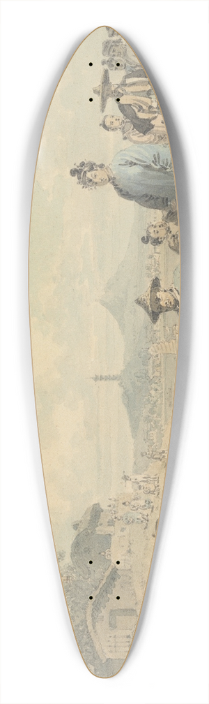 William Alexander - View in China; Figures with Pagoda and Mountain 39.3 inch art pintail longboard deck