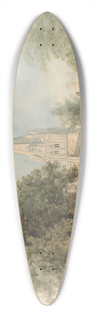 William Alfred Delamotte - Christ Church, Canons Garden, Oxford 39.3 inch art pintail longboard deck
