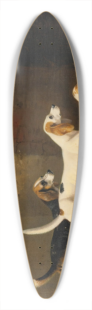William Barraud - Three Fox Hounds In A Paved Kennel Yard 39.3 inch art pintail longboard deck
