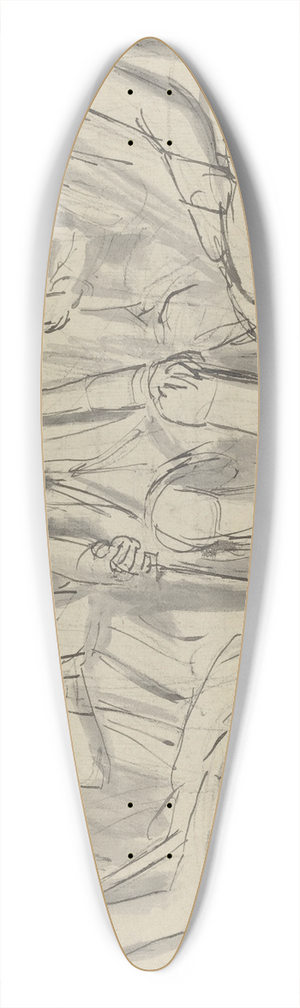 William Blake - Group of Men Seated in a Circle (recto) 39.3 inch art pintail longboard deck
