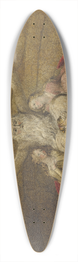 William Blake - Job and His Daughters 39.3 inch art pintail longboard deck