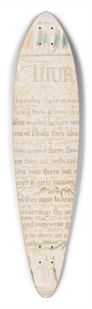 William Blake - Pl. 10  Holy Thursday 39.3 inch art pintail longboard deck