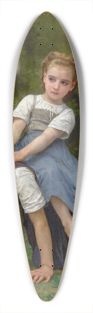 William Bouguereau - La Bourrique (The Pony-Back Ride) 39.3 inch art pintail longboard deck