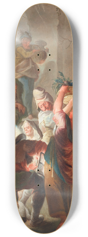 After Johanna Evangelista Holzera - Adoration of the Shepherds 8.25 inch art skate deck