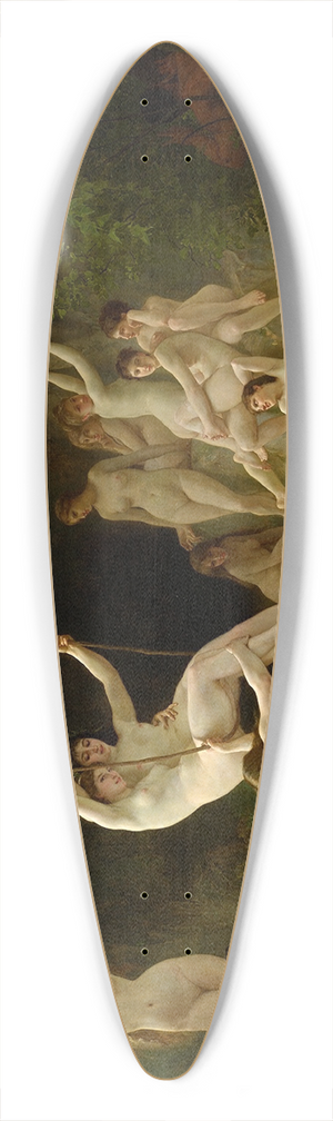 William Bouguereau - Nymphaeum 39.3 inch art pintail longboard deck