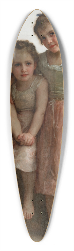 William Bouguereau - Sisters on the Shore 39.3 inch art pintail longboard deck