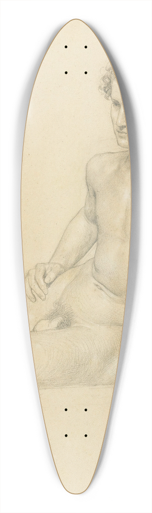 William Bouguereau - Study of a seated man forlt 39.3 inch art pintail longboard deck