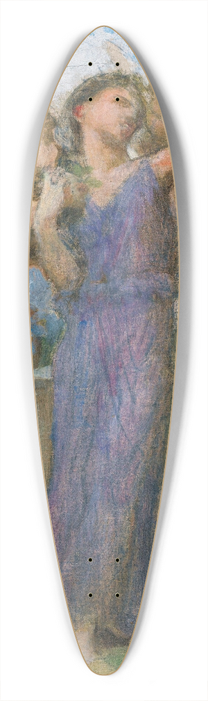 William Bouguereau - Tendres propos 39.3 inch art pintail longboard deck