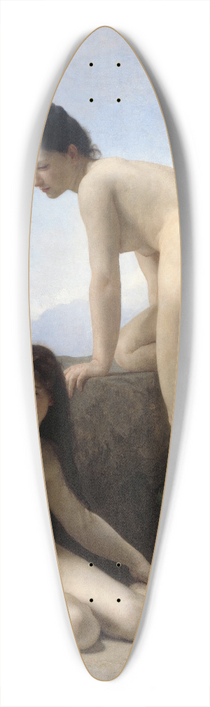 William Bouguereau - The Bathers 39.3 inch art pintail longboard deck
