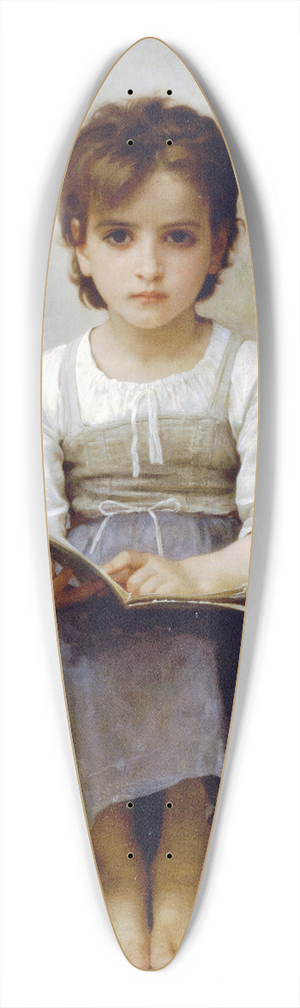 William Bouguereau - The hard lesson 39.3 inch art pintail longboard deck