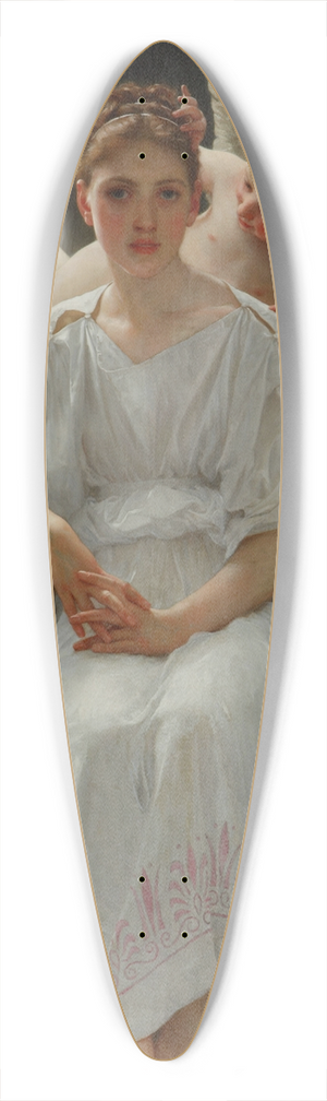 William Bouguereau - Whisperings of Love 39.3 inch art pintail longboard deck